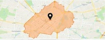 Map of the Curbside Brakes & Oil service area